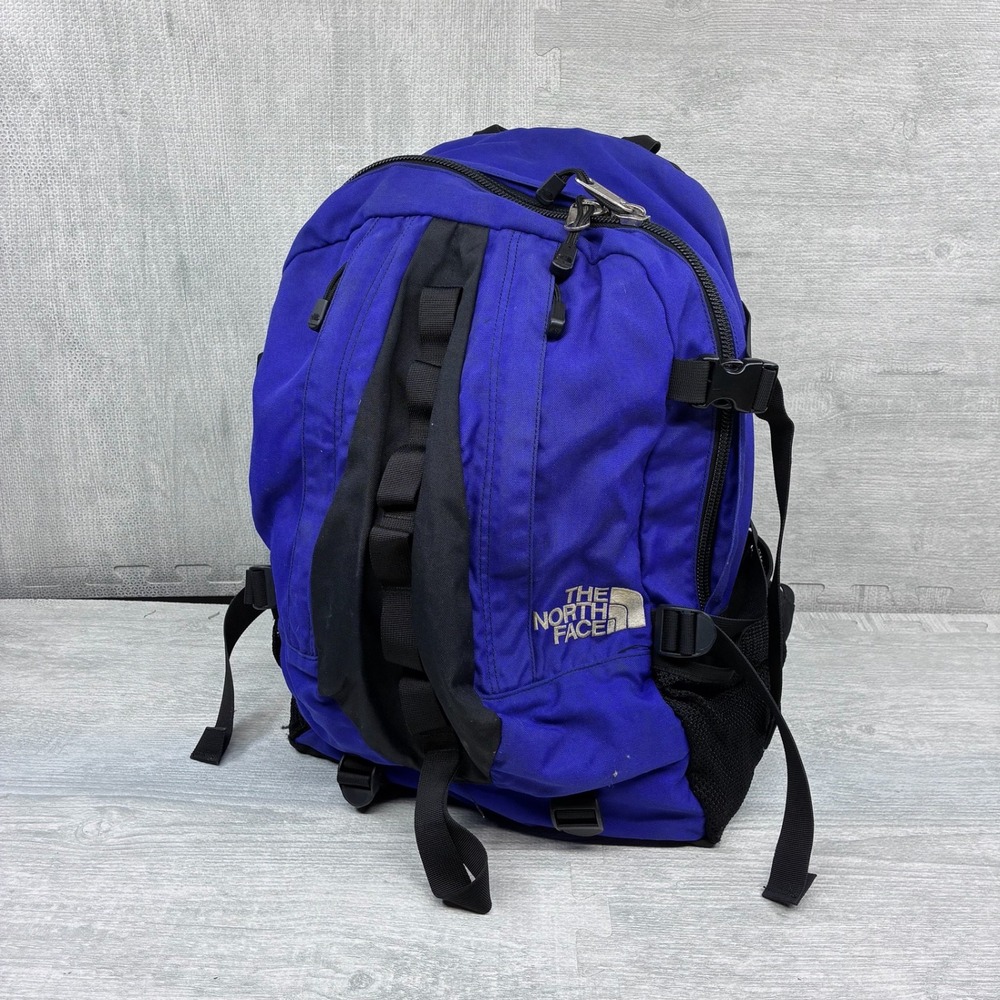 Vintage The North Face Backpack Purple Black Small Hiking Travel Daypack Bag